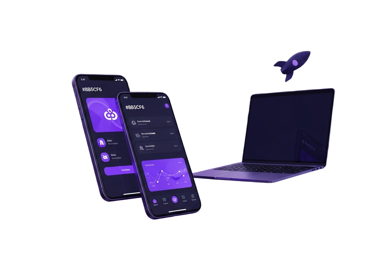 App mockups floating in space