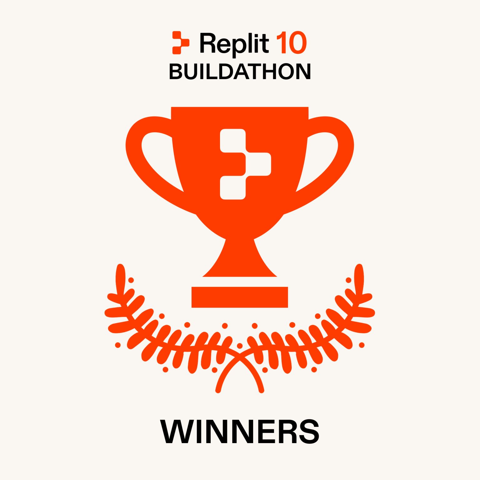 Replit 10 Buildathon Winners trophy